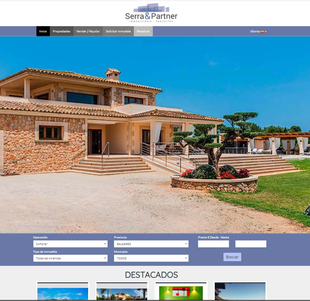 Ejemplo web inmobiliaria Baleares