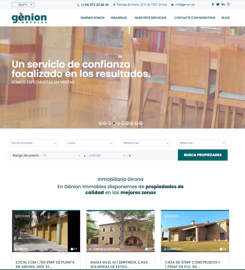 Ejemplo web inmobiliaria en Barcelona