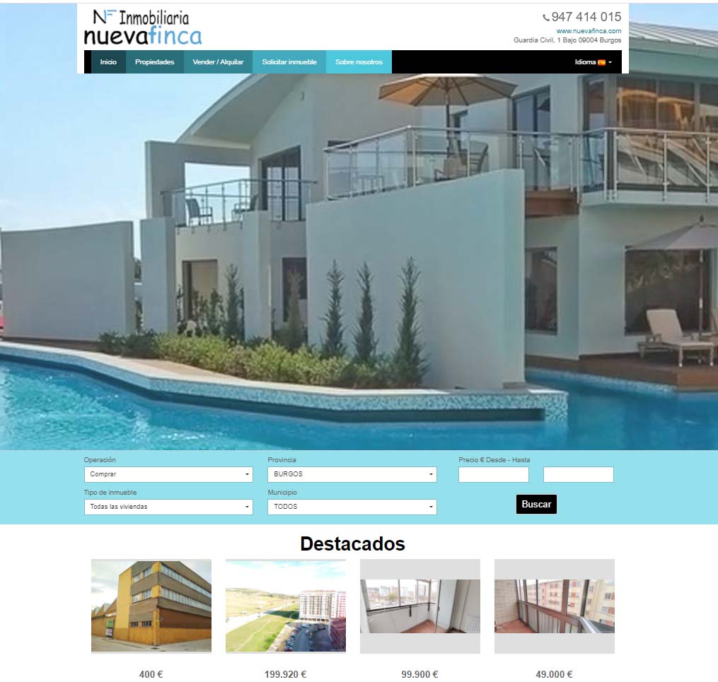 Ejemplo web inmobiliaria en Burgos