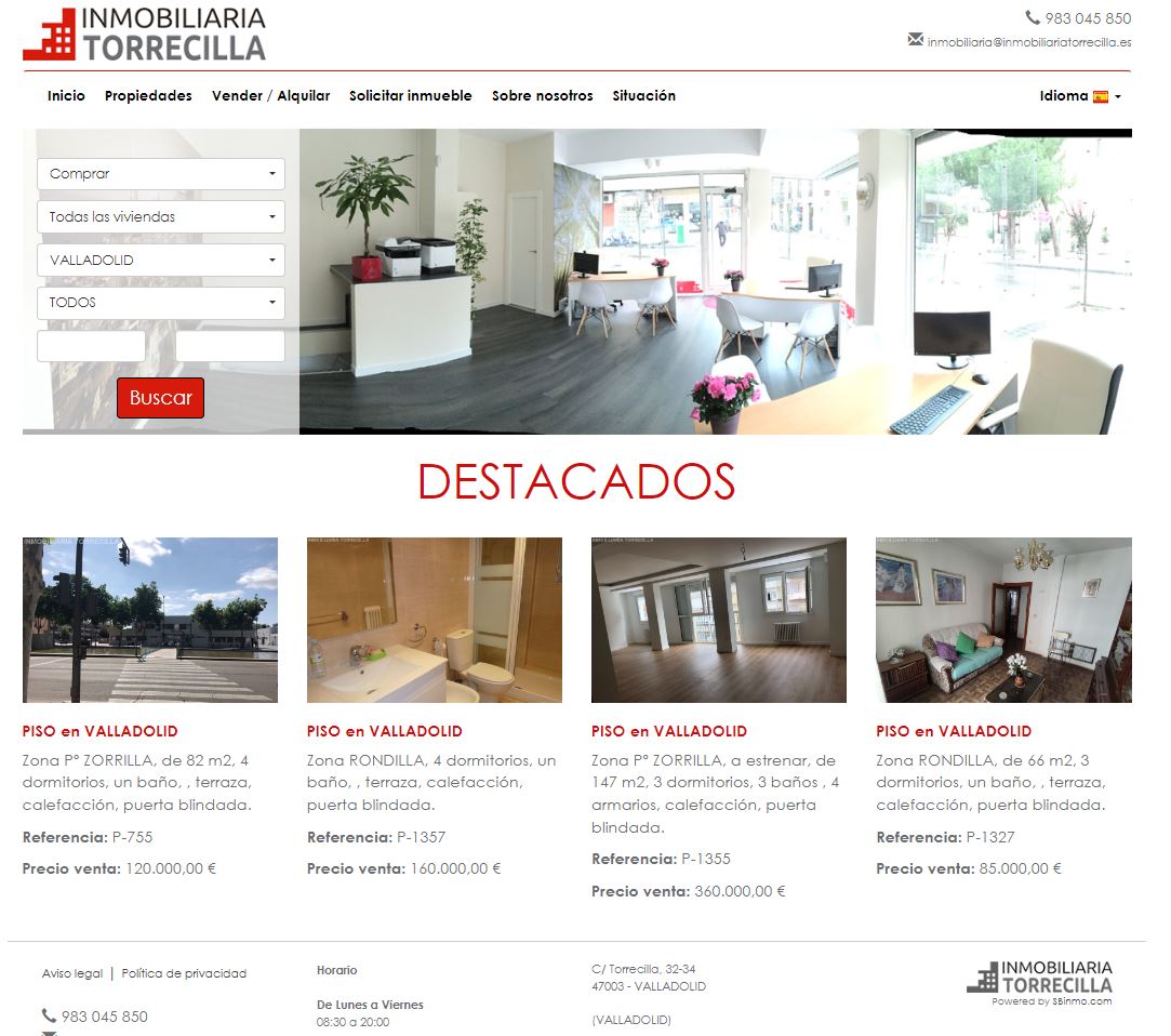 Ejemplo web inmobiliaria en Valladolid